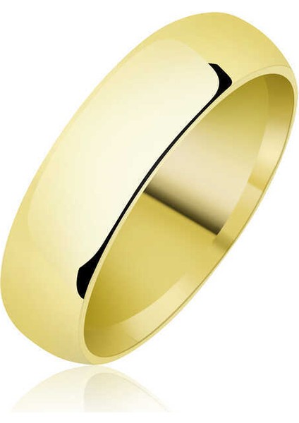 5 mm Düz Bombeli Gold Gümüş Alyans - 11
