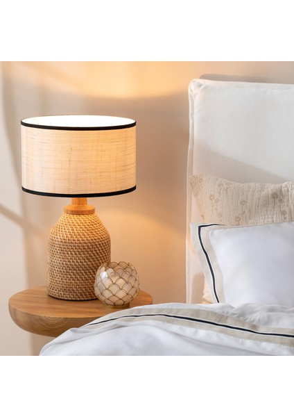 Tolko Natural Siyah Rattan Abajur