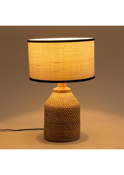 Tolko Natural Siyah Rattan Abajur