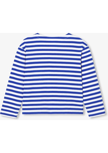 Mavi Çizgili Uzun Kollu Kız Çocuk Breton T-Shirt fiyatları