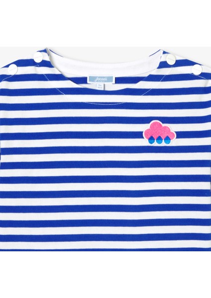 Mavi Çizgili Uzun Kollu Kız Çocuk Breton T-Shirt modelleri