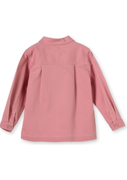 Pembe Pamuklu Denim Cepli Gömlek Yaka Kız Çocuk Ceket fiyatları