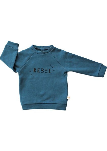 Ocean Rebel Petrol Mavi Unisex Çocuk Sweatshirt