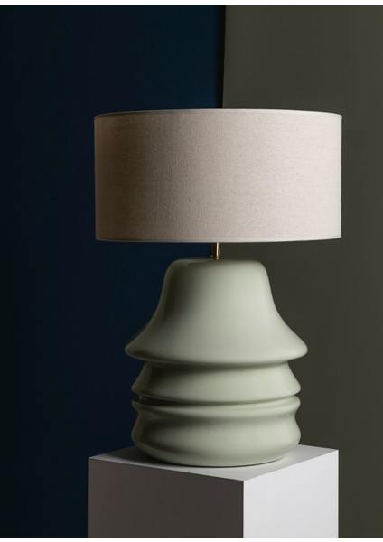 Mona Lamp Yeşil Ahşap Abajur