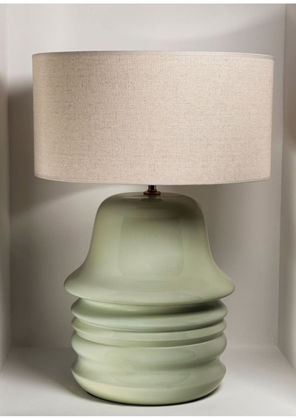 Mona Lamp Yeşil Ahşap Abajur