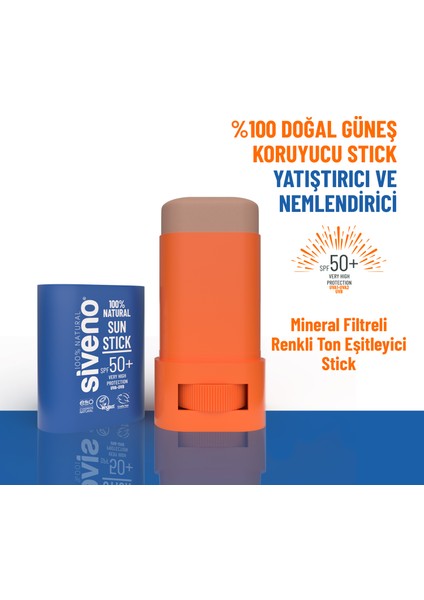 %100 Doğal Yüz Güneş Koruyucu Stick Renkli Mineral Filtre Nemlendirici UVA UVB SPF50+ 15 gr fiyatları