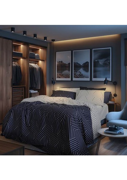 Oslo Pamuklu Lacivert Tek Kişilik Nevresim Takımı 160X220 cm indirimleri