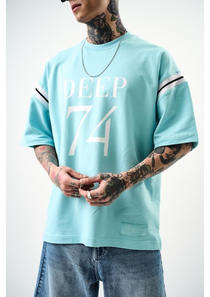 Erkek Deep 74 Baskılı Oversize T-Shirt Bebemavi indirimleri