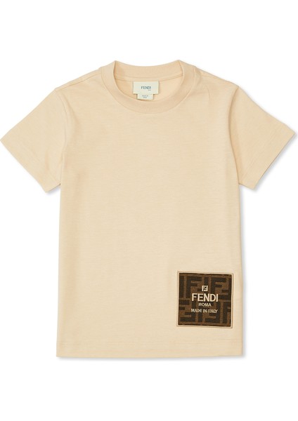 Bej Logolu Çocuk T-Shirt