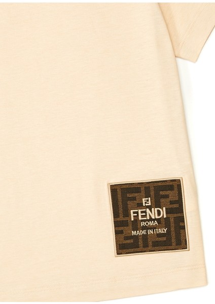 Bej Logolu Çocuk T-Shirt