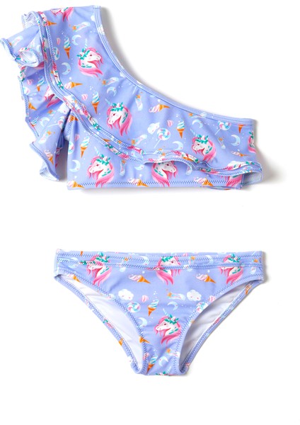 Unicorn Wonderland Lila Kız Çocuk Bikini Takımı