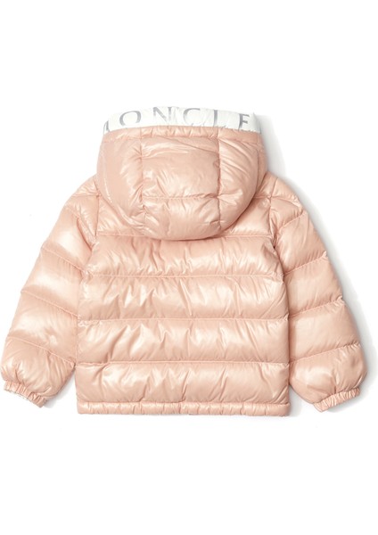 Pembe Kapüşonlu Unisex Çocuk Puff Ceket