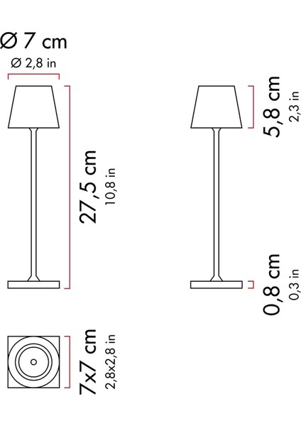 Poldina Altın Rengi Micro Şarjlı LED Masa Lambası