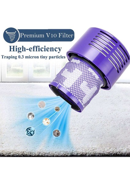 V10 SV12 Cyclone Animal Absolute Total Clean Vakumlu Süpürge Filtreleri Yedek Parçaları Için 3x Yıkanabilir Filtre Hepa Ünitesi A (Yurt Dışından) indirimleri
