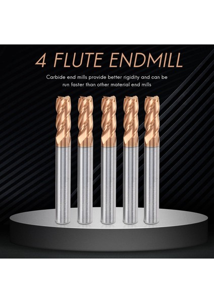 5 Adet 6mm 4 Flüt Karbür Parmak Frezeler Cnc Freze Kesicisi Freze Planya Profilleme Yüz Değirmeni Spiral Uçları (Yurt Dışından) fiyatları