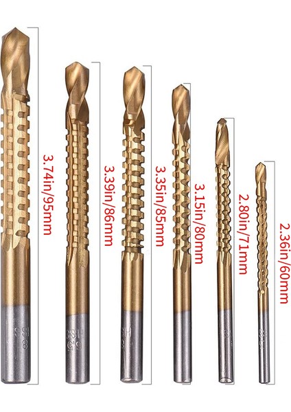 6 Adet Titanyum Matkap Testere Ucu Seti, Hss Tırtıklı Uç Delik Delme, 3-8mm Marangoz Demir Testere Matkap Uçları Seti (Yurt Dışından) modelleri