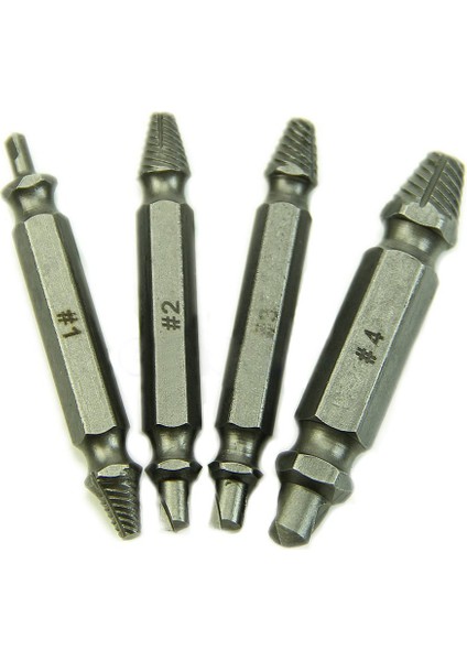 4x Vida Çıkarıcı Matkap Uçları Kılavuz Seti Kırık Cıvata Sökücü Kolay Çıkış #1 #2 #3 #4 (Yurt Dışından)