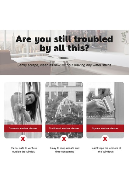 Buharlı Temizleyici Için Pencere Ucu ve Yuvarlak Fırça (Cam ve Aynaların Şeritsiz Temizliği) (Yurt Dışından) indirimleri