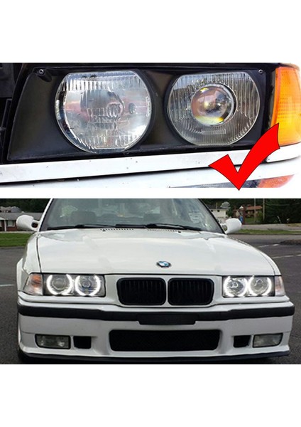 4 Adet Beyaz Far Ccfl LED Melek Gözler Kiti Işık Halkası Drl Dönüş Sinyal Işığı Ccfl Far Lambası-Bmw E36 E46 E39 E38 (Yurt Dışından) fırsatları