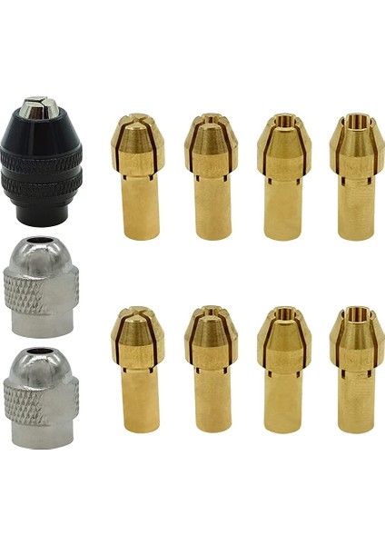 Dremel Için Matkap Aynası Pens Seti, 11 Parça Yedek 4485 Pirinç Hızlı Değişim Matkap Somunu Alet Seti (1/32 Inç Ila 1/8 Inç) (Yurt Dışından)
