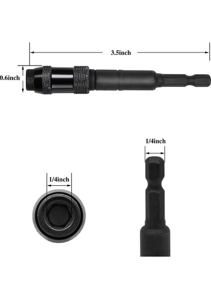 2 Paket Döner Uç Uç Tutucu, Manyetik Vida Matkap Ucu 1/4 Inç Altıgen Şaft, Hızlı Değişim Kilitleme Uç Tutucu (Siyah) (Yurt Dışından) fiyatları