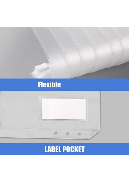 30 Adet A5 Klasör Cebi 6 Delikli Fermuarlı Cep 6 Halka Defter Için Plastik Etiketli (Yurt Dışından) fiyatları