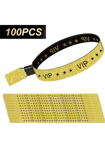 100 Paket Vıp Kumaş Etkinlik Bilekliği, Düz Renk Bileklikler, Aktiviteler, Partiler Için Bileklikler (Altın) (Yurt Dışından) fırsatları