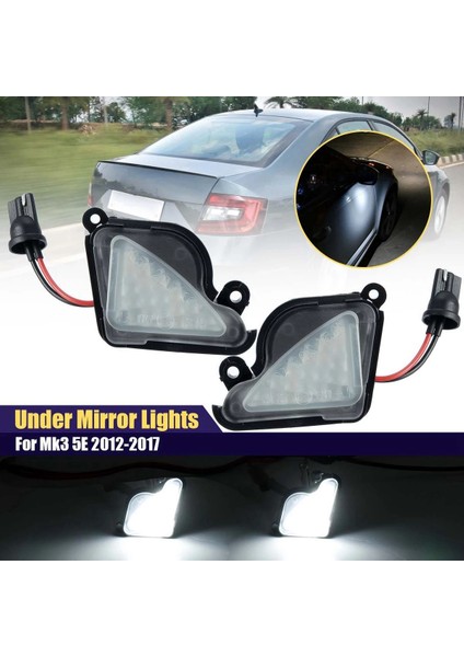 Skoda Octavia Mk3 5e 2012-2017 Için 13.5V LED Alt Ayna Işık Sinyal Lambası Beyaz Işık ile Çift (Yurt Dışından) fiyatları