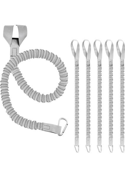 6 Parça Kayak Kürek Tasması Ayarlanabilir Kayak Sarmal Çubuk Tasma Kordonu, Kayak Aksesuarları Gri (Yurt Dışından)