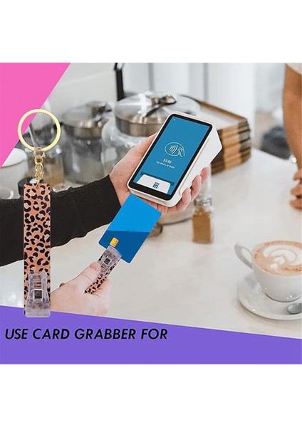 Adet Kart Bankası Klipsleri Akrilik Atm Temassız Kart Çıkarıcı Anahtarlık Uzun Tırnaklı Kızlar Için Çekme Aleti ile (Yurt Dışından) fırsatları