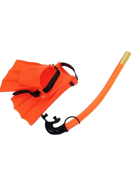 Çocuk Şnorkelli Dalış Maskesi Şnorkelli Dalış Paletleri Seti Pvc Mayo Şnorkelli Dalış Üçlü Hazine Seti Çocuk Dalış Oyuncakları Çocuk Su Sporları - Turuncu (Yurt Dışından)