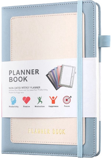 Haftalık Planlayıcı 2024 Pu Kapaklı Defter, Orta (A5) Sert Kapak, 5.9x8.4 Inç Mavi (Yurt Dışından)