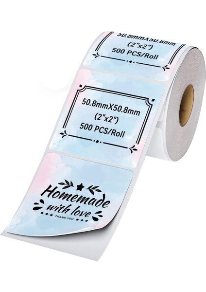 Nakliye Etiketi Yazıcı Sticker Yuvarlak Kare Dıy Logo Tasarımı 2x2 Yıldızlı Gökyüzü -500 Adet (Yurt Dışından)
