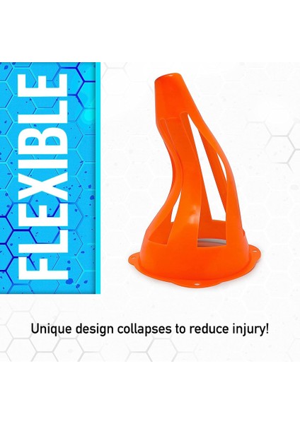 Plastik Koniler - Matkaplar + Alıştırma Için Mini Spor Konileri - Antrenman + Oyunlar Için Esnek Turuncu Kale Konileri - 9 Inç (Yurt Dışından) indirimleri