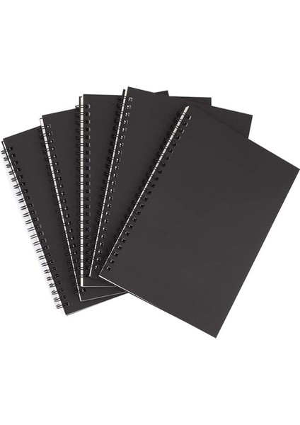 10 Adet A5 Siyah Spiral Defter Boş Eskiz Defteri Çizgisiz Günlük Paketi Kalın Kağıt 50 Sayfa 100 Çizgisiz Sayfa (Yurt Dışından)