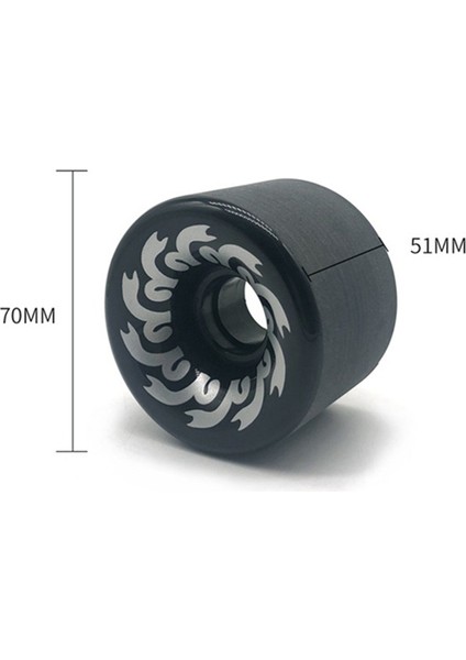 4 Adet Kaykay Aksesuarları Çift Eğilme 70X51MM 82A Kayar Plaka Taşlama Tekerleği Uzun Tahta Tekerlekleri, Siyah (Yurt Dışından) fiyatları