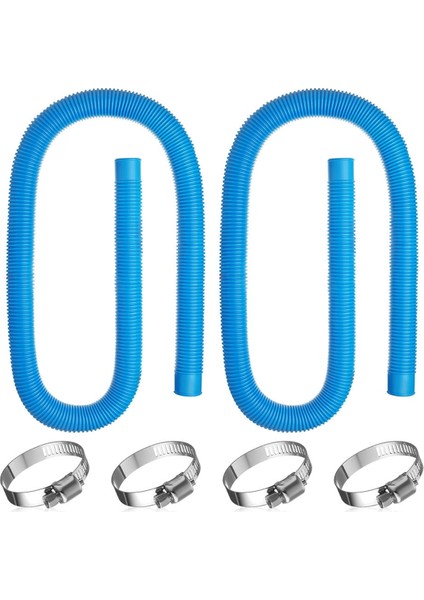 Yer Üstü Havuzlar Için 2 Paket Havuz Hortumu, 1,5 Inç Çap 59 Inç Uzunluğunda Filtre Pompası Hortumu Pompa Modeli 607, 637 ile Uyumlu (Yurt Dışından)