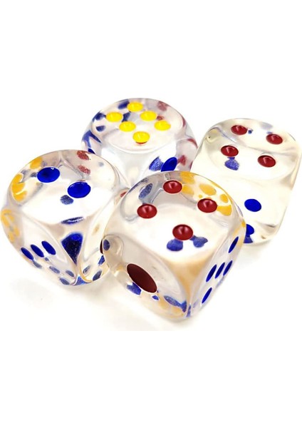 Renkli Noktalı 25MM Jumbo Zar, 6 Taraflı Şeffaf Zar, Farkle Için Eğlenceli Altı Taraflı Oyun Zarı, Diğer Zar Oyunları, 10 Adet (Yurt Dışından) fiyatları