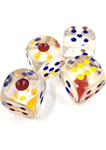 Renkli Noktalı 25MM Jumbo Zar, 6 Taraflı Şeffaf Zar, Farkle Için Eğlenceli Altı Taraflı Oyun Zarı, Diğer Zar Oyunları, 10 Adet (Yurt Dışından) modelleri