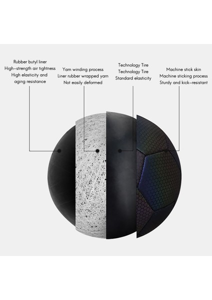 Pompa, Iğneler ve Ağ Çanta ile Yansıtıcı Futbol 5 Boyutu, Kapalı Açık Hava Futbol Eğitimi Için Yansıtıcı Parlayan Futbol Topu (Yurt Dışından) modelleri