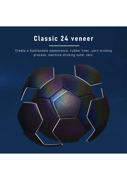 Pompa, Iğneler ve Ağ Çanta ile Yansıtıcı Futbol 5 Boyutu, Kapalı Açık Hava Futbol Eğitimi Için Yansıtıcı Parlayan Futbol Topu (Yurt Dışından) fırsatları