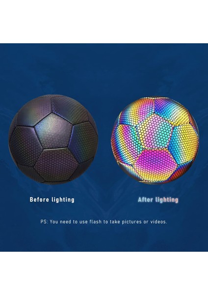 Pompa, Iğneler ve Ağ Çanta ile Yansıtıcı Futbol 5 Boyutu, Kapalı Açık Hava Futbol Eğitimi Için Yansıtıcı Parlayan Futbol Topu (Yurt Dışından) indirimleri