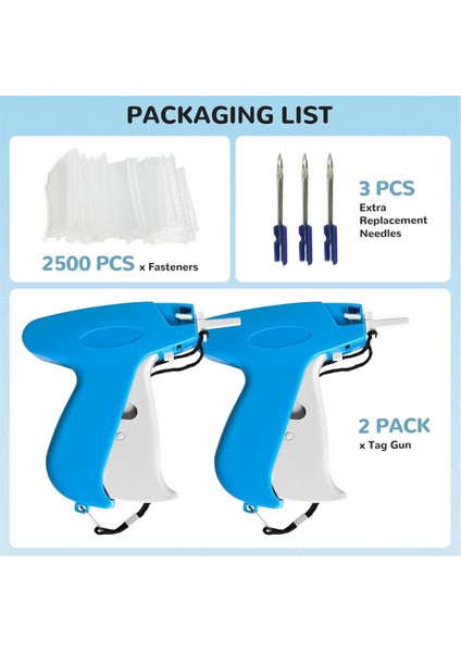 Giyim Için 2 Paket Etiketleme Silahı, 2500 Adet Çubuk Bağlantı Elemanları ve Dıy Etiket Silahı Için Ekstra 3 Iğneli Giyim Etiket Silahı (Yurt Dışından) modelleri
