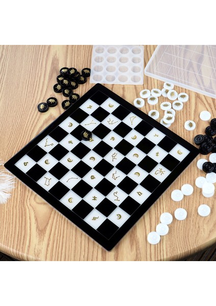 Diy Satranç ve Dama Silikon Kalıp Ayna Epoksi Reçine Satranç Tahtası ve Satranç Taşı Yapma Araçları 113X113MM (Yurt Dışından) fiyatları