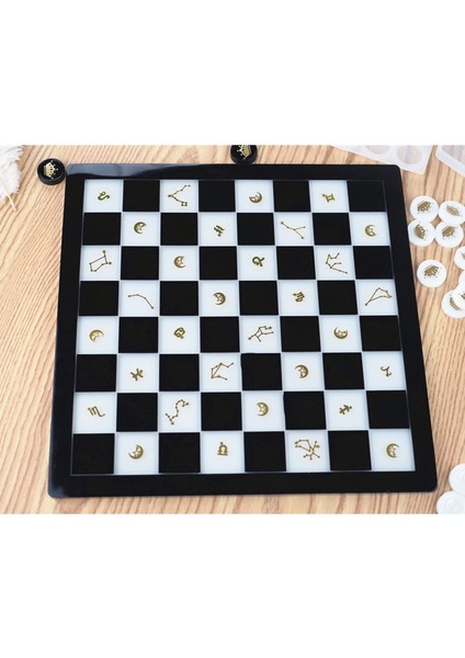 Diy Satranç ve Dama Silikon Kalıp Ayna Epoksi Reçine Satranç Tahtası ve Satranç Taşı Yapma Araçları 113X113MM (Yurt Dışından) modelleri