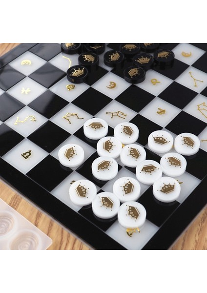 Diy Satranç ve Dama Silikon Kalıp Ayna Epoksi Reçine Satranç Tahtası ve Satranç Taşı Yapma Araçları 113X113MM (Yurt Dışından) indirimleri