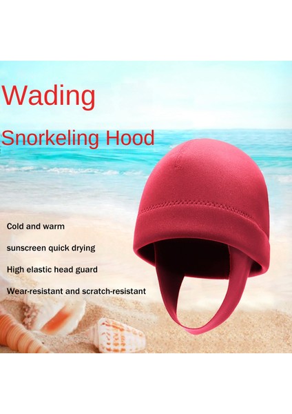 Mavi 2mm Wetsuit Hood Tüplü Dalış Yüzmek Kap Çene Termal Kayış Sörf Kap Yüzme Kayak Su Sporları Için S (Yurt Dışından)