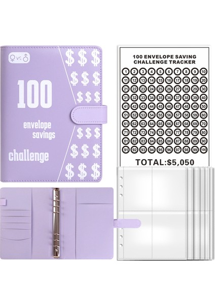 100 Zarflık Zorlu Dosya, Nakit Zarflı A5 Tasarruf Dosyası, Planlama ve Tasarruf Için Bütçe (Yurt Dışından)