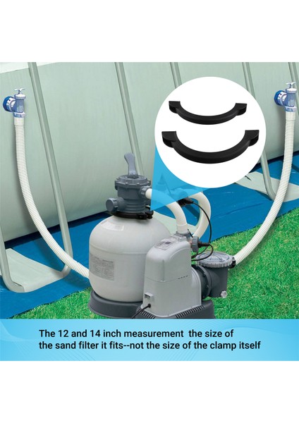 SF80110-2 Havuz Kelepçesi Yaka Halkası Yedek Parçası Vida Ile, 12 ve 14 Inç Intex Kum Filtre Pompası Yer Üstü Havuzu Için (Yurt Dışından)
