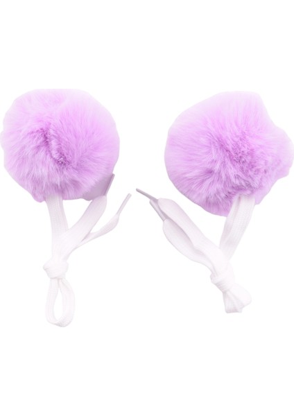 2 Adet Paten Pom Poms Jingle Bells ile Kızlar Paten Pom Poms Bulanık Pom Pom Dörtlü Paten Için, Mor (Yurt Dışından)